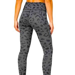 lululemon athletica Black & Gray Geometric High-Waist Leggings